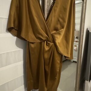 Elegant Brown Wrap Dress